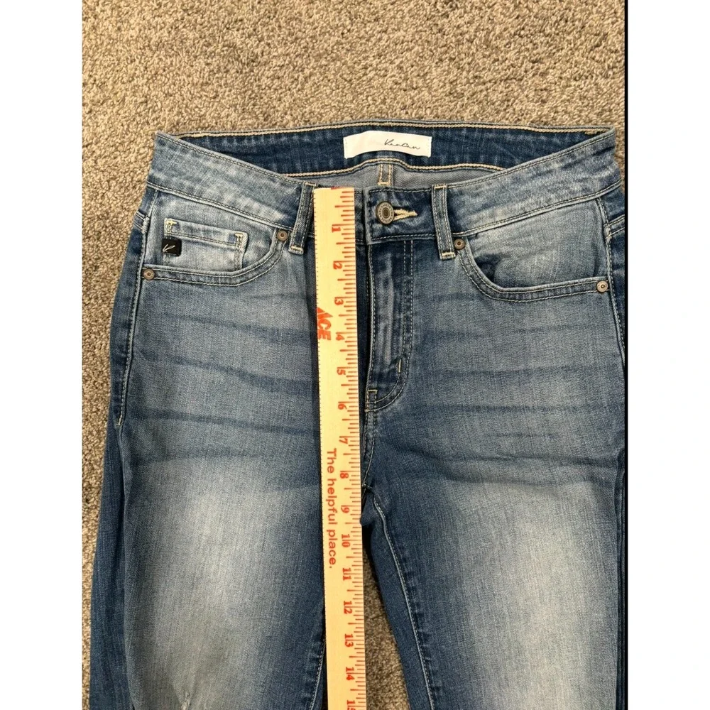 KanCan‎ Jeans Women's 5/26 Blue Denim Distressed Medium Wash Cotton Frayed Hem